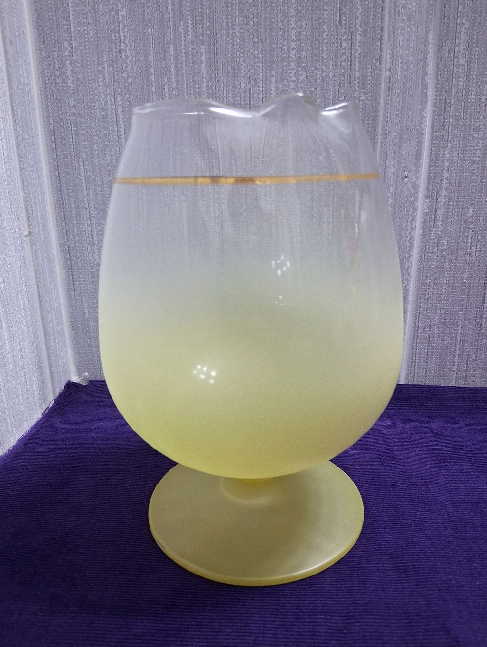 Vintage Blendo Cocktail Snifter Pitcher Yellow With Gold Band MCM